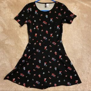 H&M Floral Mini Skater Dress Size 4